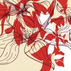 Wall murals for a kitchen art leaves orange gamut