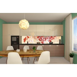 Wall murals for a kitchen art leaves orange gamut