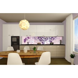 Photo murals for a kitchen art leaves purple gamut