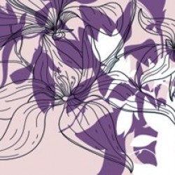 Photo murals for a kitchen art leaves purple gamut