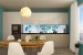Wall murals for a kitchen art leaves blue gamut