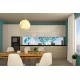 Wall murals for a kitchen art leaves blue gamut