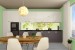 Photo mural for a kitchen art leaves green gamut  