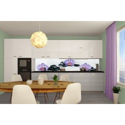 Wall murals for a kitchen violet orchid and spa pebbles