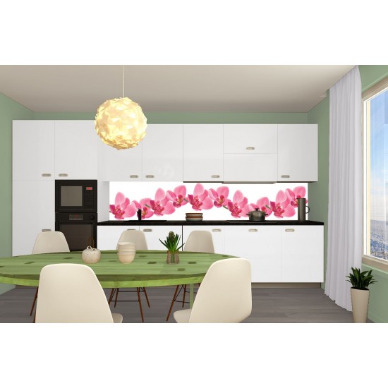 Wall murals for a kitchen garland from pink orchids Wall murals for a kitchen garland from pink orchids