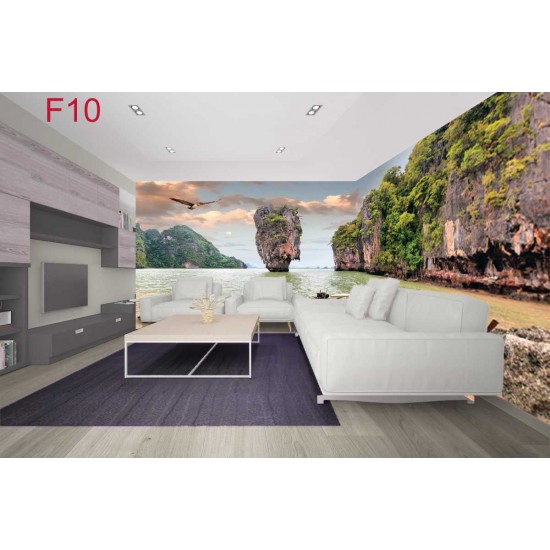 Wall mural beautiful lagoon with sea and boats maxi size Wall mural beautiful lagoon with sea and boats maxi size
