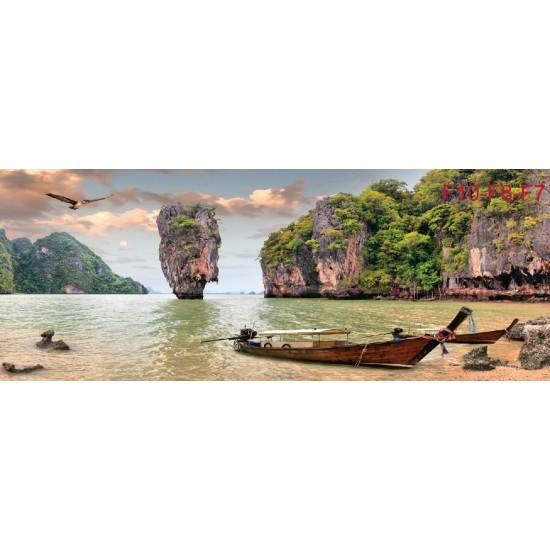 Wall mural beautiful lagoon with sea and boats maxi size Wall mural beautiful lagoon with sea and boats maxi size