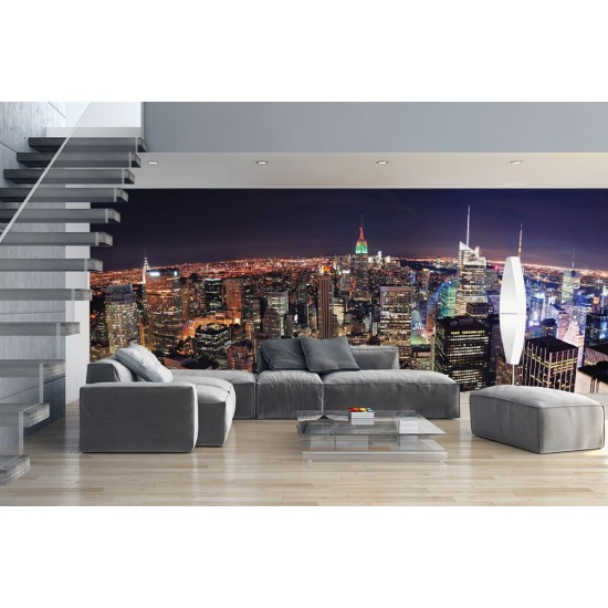 Wall mural night view New York-Manhattan maxi size