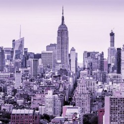 Photo wall daily panorama of New York Manhattan maxi size in 2 colors