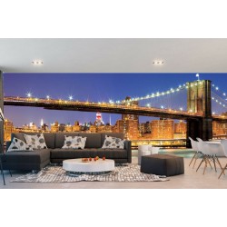 Wallpapers Brooklyn bridge city night skyline maxi size