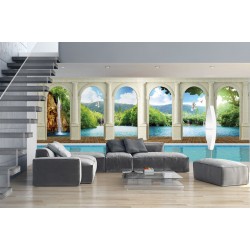 Wallpapers maxi columns with water and view of Laguna waterfall Wallpapers maxi columns with water and view of Laguna waterfall