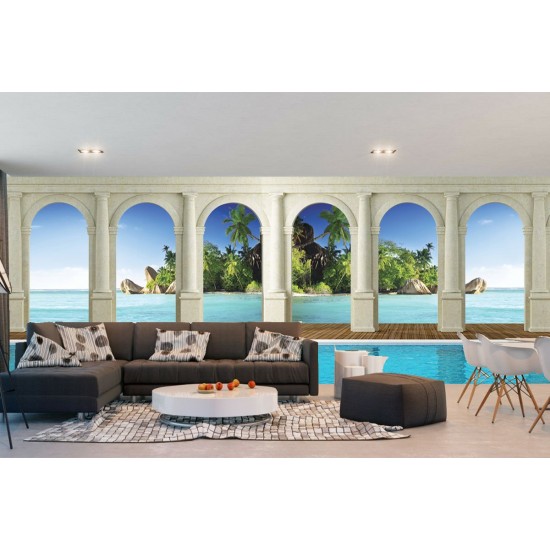 Wallpapers maxi columns with water view sea island Wallpapers maxi columns with water view sea island
