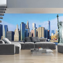 Wall mural maxi panorama of Manhattan with the Statue of Liberty