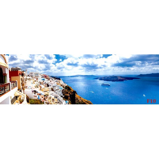 Wall mural maxi beautiful view Santorini buildings and sea