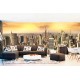 Photo wallpaper Maxi View panorama of the New York golden sky Photo wallpaper Maxi View panorama of the New York golden sky