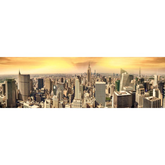 Photo wallpaper Maxi View panorama of the New York golden sky Photo wallpaper Maxi View panorama of the New York golden sky
