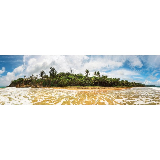 Wall mural maxi size island view with lighthouse and palm trees Wall mural maxi size island view with lighthouse and palm trees